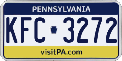 PA license plate KFC3272
