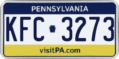 PA license plate KFC3273