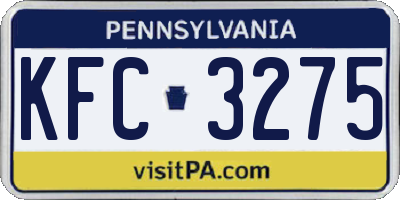 PA license plate KFC3275
