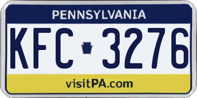 PA license plate KFC3276