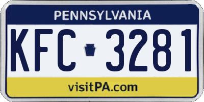 PA license plate KFC3281