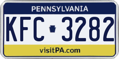 PA license plate KFC3282