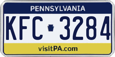 PA license plate KFC3284