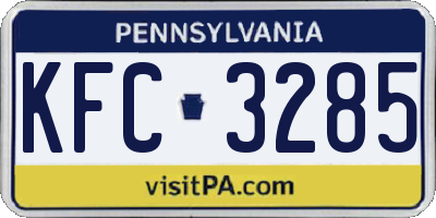 PA license plate KFC3285