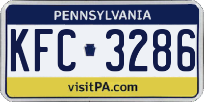 PA license plate KFC3286