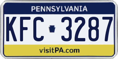 PA license plate KFC3287