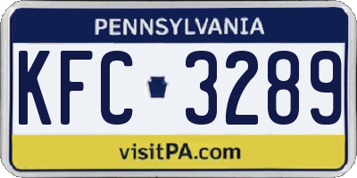 PA license plate KFC3289