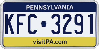PA license plate KFC3291