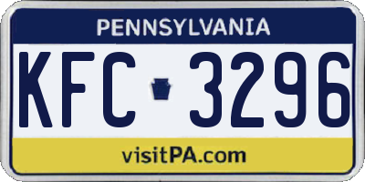 PA license plate KFC3296