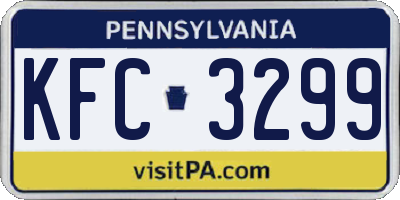 PA license plate KFC3299