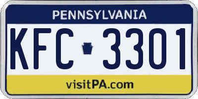 PA license plate KFC3301