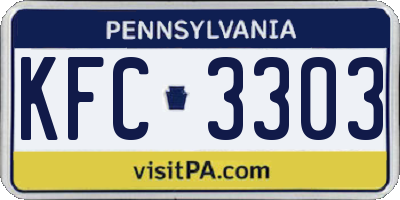 PA license plate KFC3303