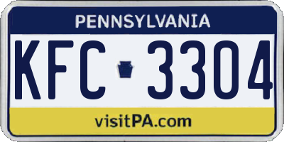 PA license plate KFC3304