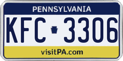PA license plate KFC3306