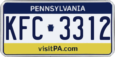 PA license plate KFC3312