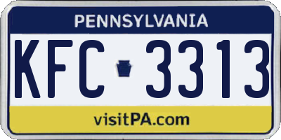 PA license plate KFC3313