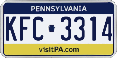 PA license plate KFC3314