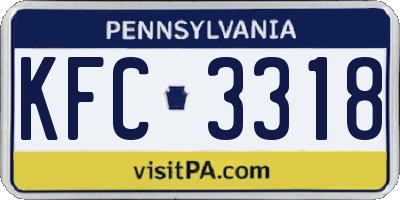 PA license plate KFC3318