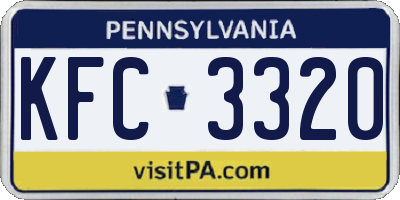 PA license plate KFC3320