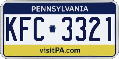 PA license plate KFC3321