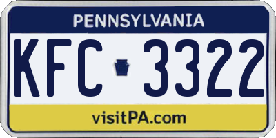 PA license plate KFC3322