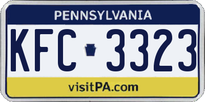 PA license plate KFC3323