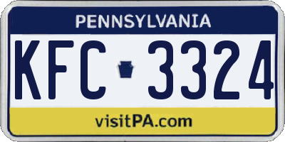 PA license plate KFC3324