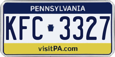 PA license plate KFC3327