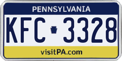PA license plate KFC3328