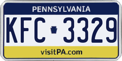 PA license plate KFC3329
