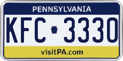 PA license plate KFC3330