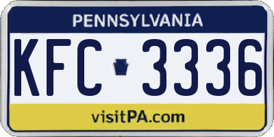 PA license plate KFC3336