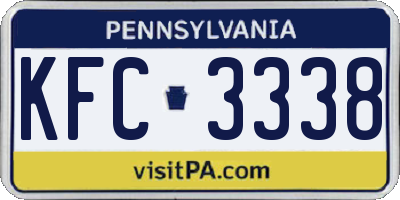 PA license plate KFC3338