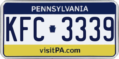 PA license plate KFC3339