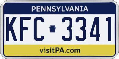 PA license plate KFC3341