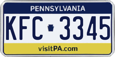 PA license plate KFC3345