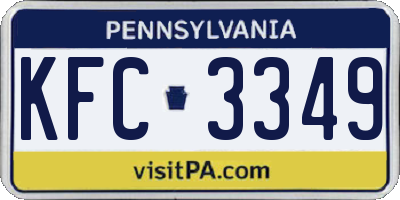 PA license plate KFC3349