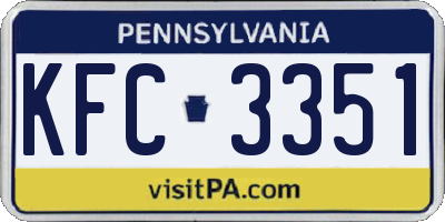 PA license plate KFC3351