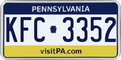 PA license plate KFC3352