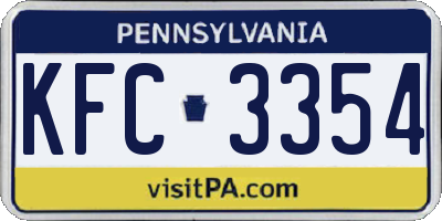 PA license plate KFC3354