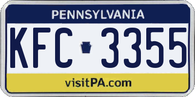 PA license plate KFC3355