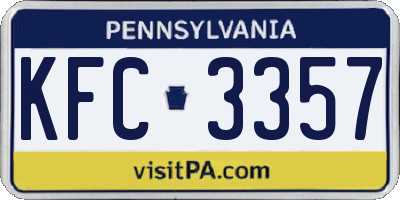 PA license plate KFC3357