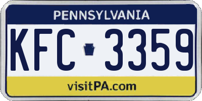 PA license plate KFC3359