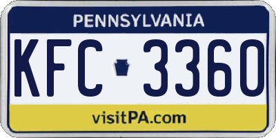 PA license plate KFC3360