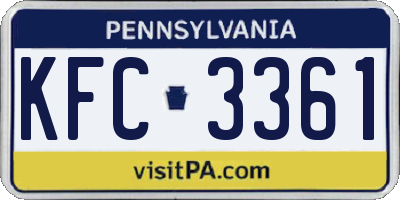 PA license plate KFC3361