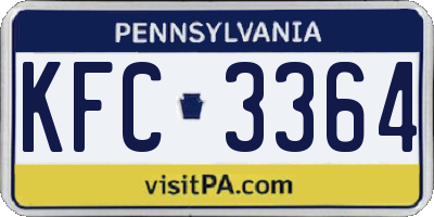 PA license plate KFC3364