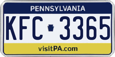 PA license plate KFC3365