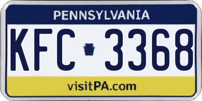 PA license plate KFC3368