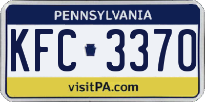 PA license plate KFC3370