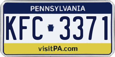 PA license plate KFC3371